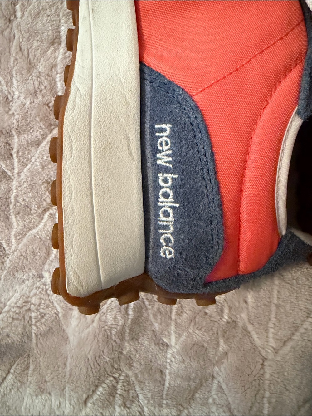 New Balance Navy and Orange Retro Style Sneakers - Picture 3 of 5